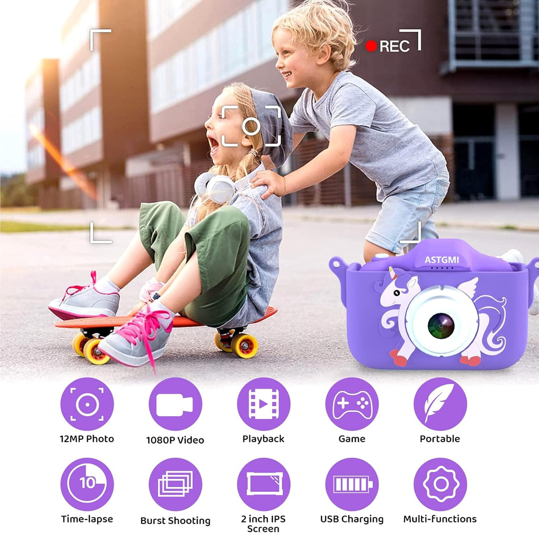 ASTGMI Digitalkamera für Kinder, 2,0 Zoll, Mini-Kamera, wiederaufladbar, für Kinder, Spielzeug, Mädc