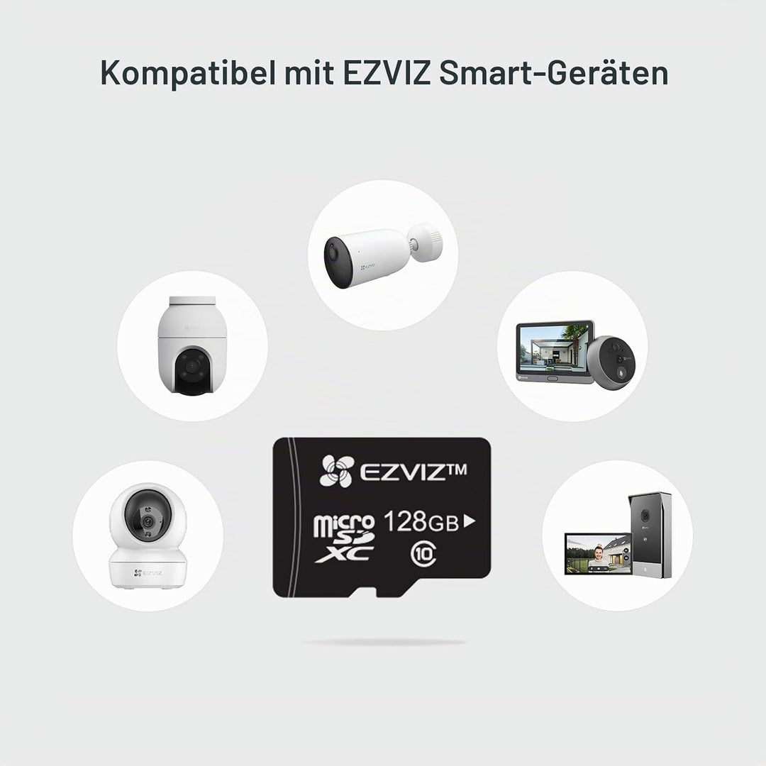 EZVIZ 128 GB Micro-SD-Karte, microSDHC-Speicherkarte, Lesegeschwindigkeit bis zu 90 MB/s, Klasse 10,