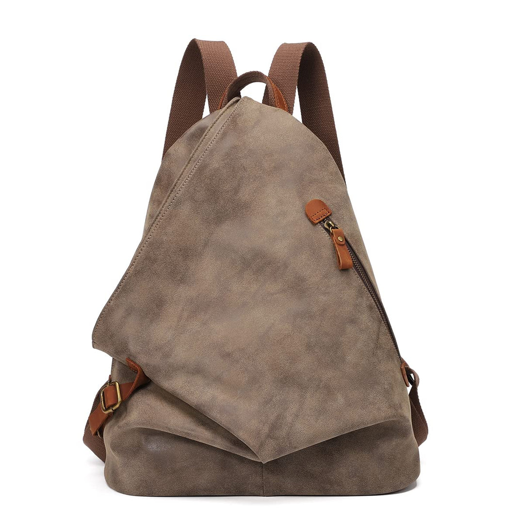 Retro Segeltuch Rucksack PU Vintage Rucksäcke PU Leder Daypack Reisetasche Schulterrucksack für Herr