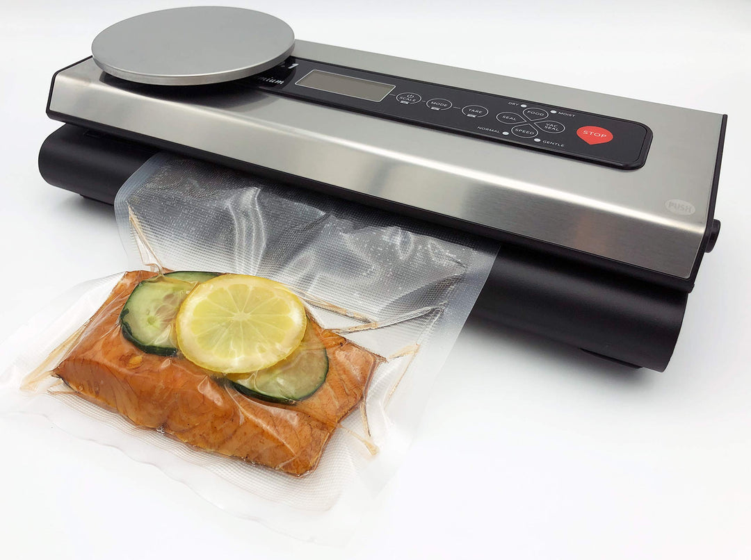 Vakuumierer für Lebensmittel VacuNo.1 - VACU Premium mit integrierter digitaler Küchenwaage – Vakuum