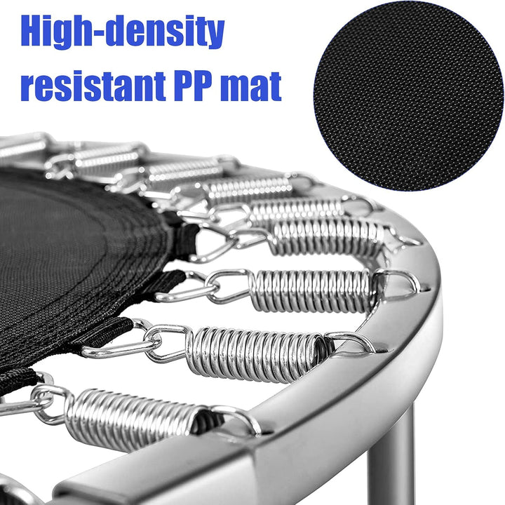 LIFEZEAL Faltbares Fitness-Trampolin Ø 97 cm, Mini-Trainingstrampolin mit Federn, robuster Stahlrahm