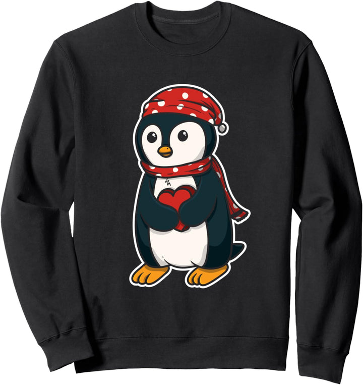 Pinguin mit Wintermütze für ein schönes Fest Sweatshirt
