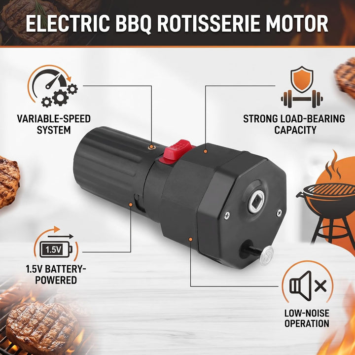 FTVOGUE Elektrischer Grill BBQ Grill Braten Motor 1.5V batteriebetriebene Schwarze Farbe