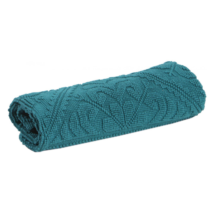 Vivaraise Badematte 100% Baumwolle Blau Peacock (54 x 64 cm) 64X54 Blau, 64X54 Blau