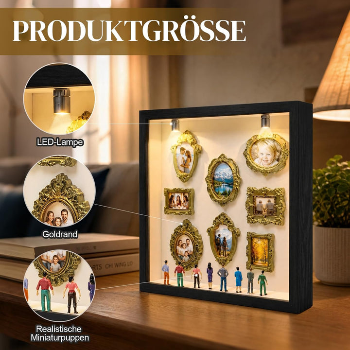 DIY Mini Museums Silhouettenbox, Bilderrahmen mit LED‑Licht