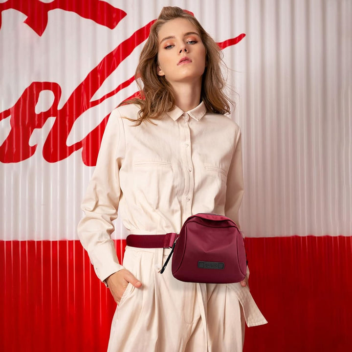 PORRASSO Damen Umhängetasche Casual Schultertasche Mädchen Gürteltasche Leicht Bauchtasche für Arbei