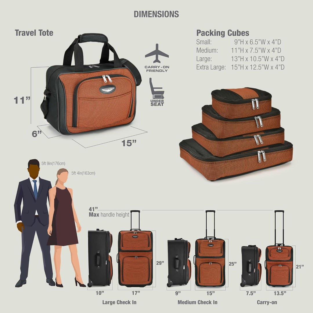Travel Select Amsterdam Erweiterbares Rollgepäck 8-Piece Set (15/21/25/29/Packing Cubes) Burgunder