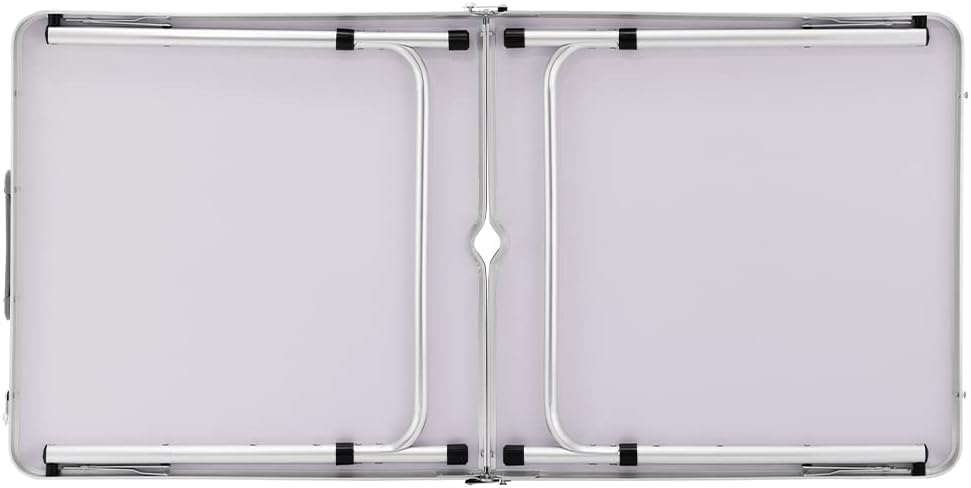 BAKAJI Campingtisch für Picknick mit Verstellbarer Höhe, Gestell aus Aluminium, zusammenklappbares S