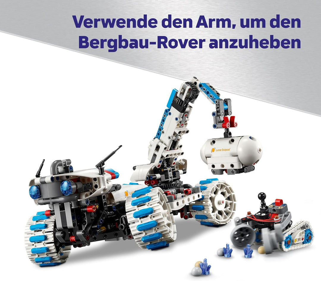 LEGO Technic Lunar Outpost Mondrover-Raumfahrzeug - Interaktives Spielzeug - Kran und Sonnenkollekto
