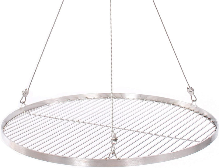 57 cm Grillrost Edelstahl für Schwenkgrill 3 Bein BBQ Grill Rost mit Seil 14 mm Stababstand