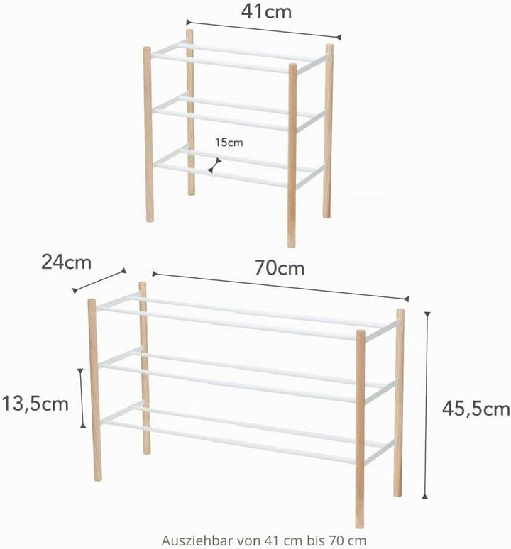 Expand. Shoe Rack - Plain - white Weiss, Weiss