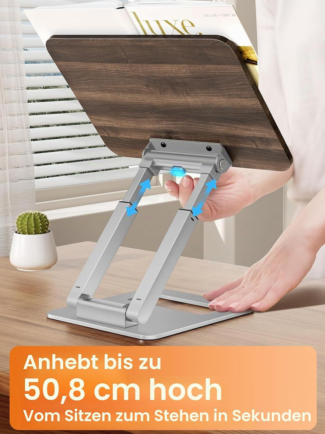 Tounee Buchständer, Teleskop-Buchhalterständer, höhenverstellbar, ausziehbares Design, ergonomischer