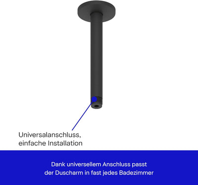 Duravit UV0670025046 Universal Duscharm, Duscharmatur Deckenbefestigung, Brausearm 200 mm, Duschbrau