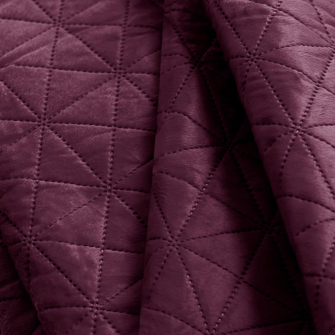 AmeliaHome Tagesdecke 170x270 cm violett lila zweiseitig Steppung Velvet Samt Laila Laila Violett Li