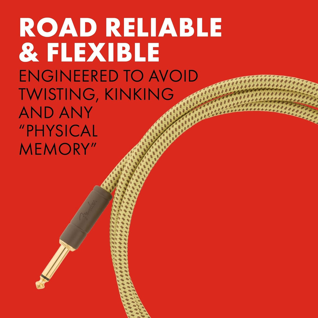 Fender© Deluxe Coil Cable, 30', Bk Tweed, 0990823060 Schwarzer Tweed Gerade 9M/30FT Single, Schwarze
