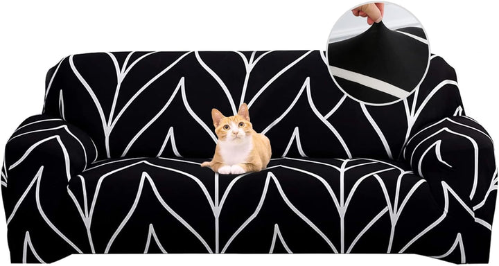 Jaotto Sofabezug 4 Sitzer Elastischer Stretch Spandex Sofa Überwürfe Sofahusse Antirutsch Waschbar S