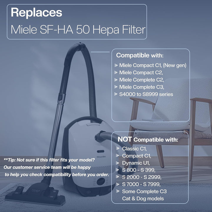 3 Filter für Miele Staubsauger [Compact C1 & C2, Complete C2 & C3, S8340] – 3 HEPA Filter und 3 Moto