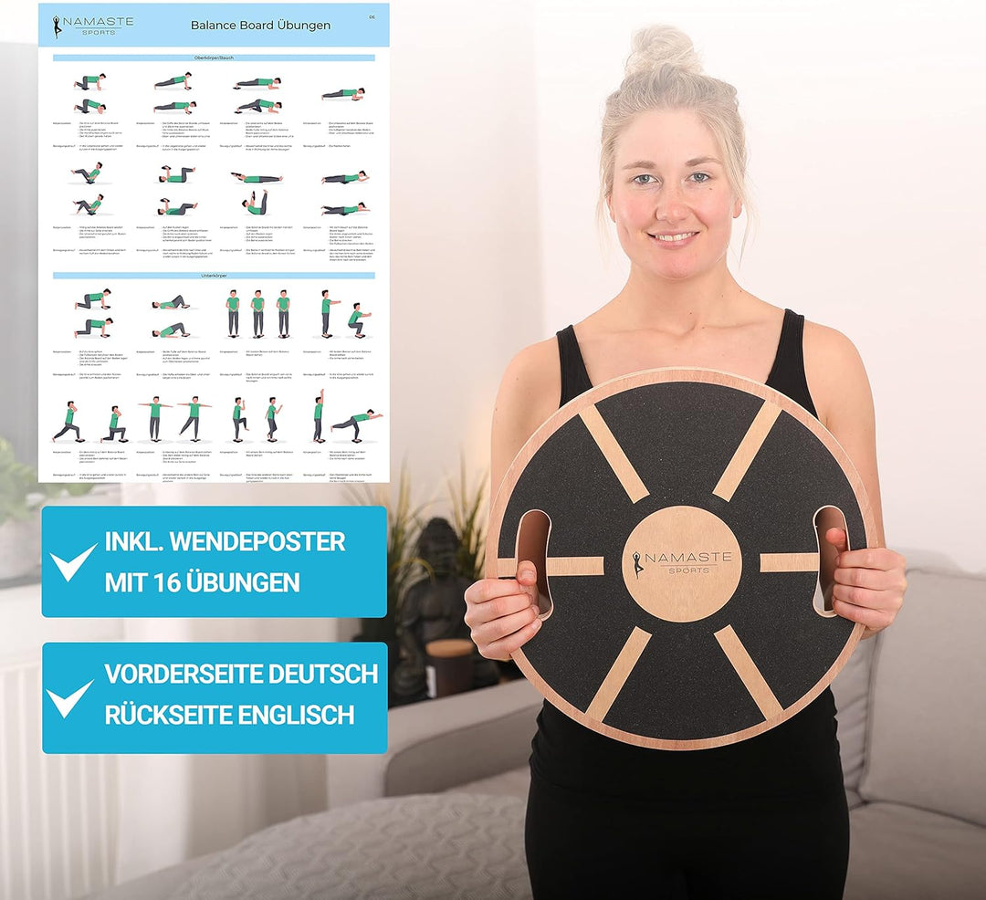 NAMASTE Sports® Balance Board - Rutschfester Gleichgewichtstrainer zur Verbesserung der Balance I Wa