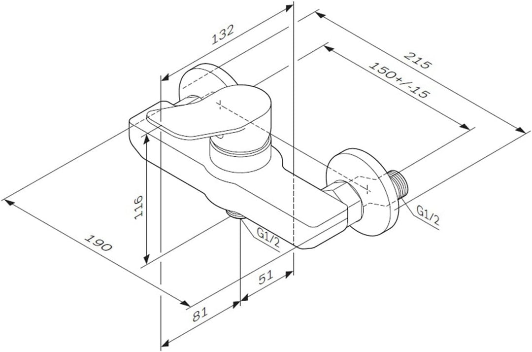 AM.PM Duscharmatur mit Einhebelmischer, Mischbatterie Dusche, Einhand-Brausebatterie, Einhebelarmatu