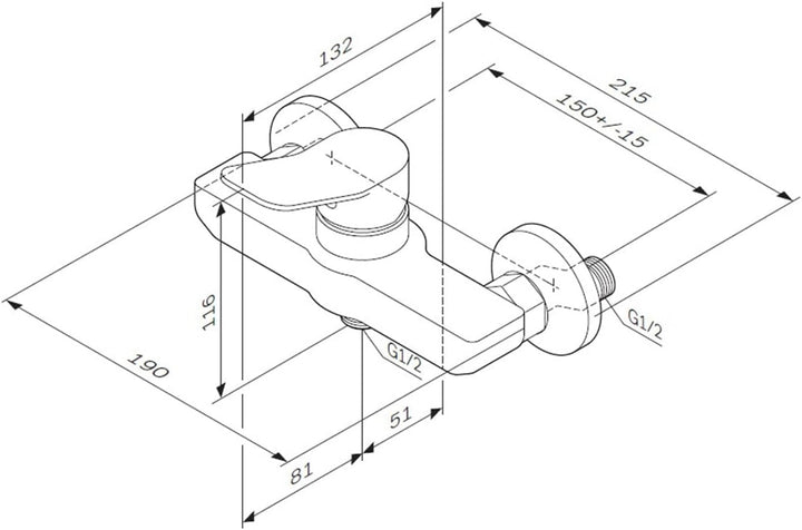 AM.PM Duscharmatur mit Einhebelmischer, Mischbatterie Dusche, Einhand-Brausebatterie, Einhebelarmatu