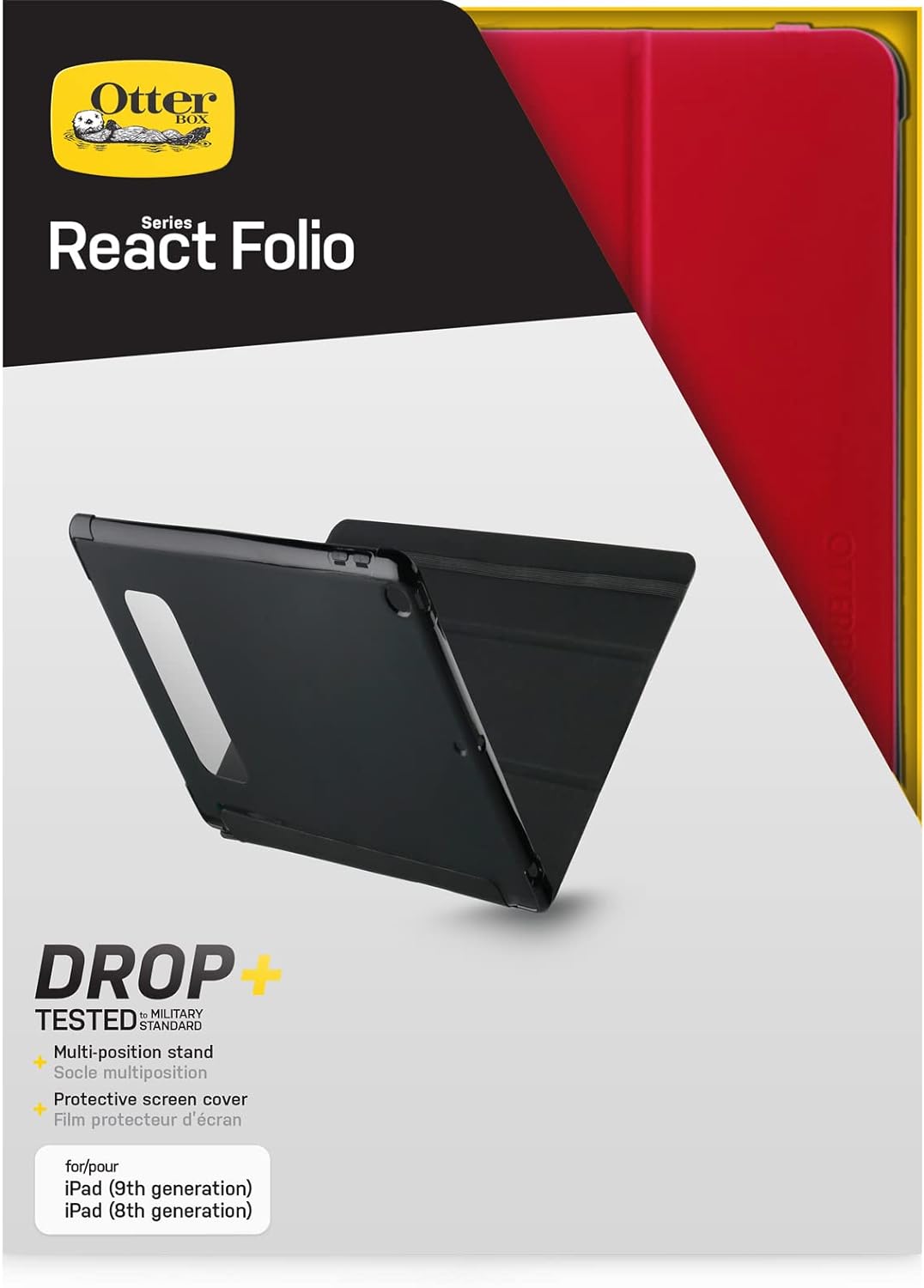 OtterBox React Folio Hülle für iPad 10,2" (8. gen 2020 / 9. gen 2021), stossfeste, sturzsichere, ult