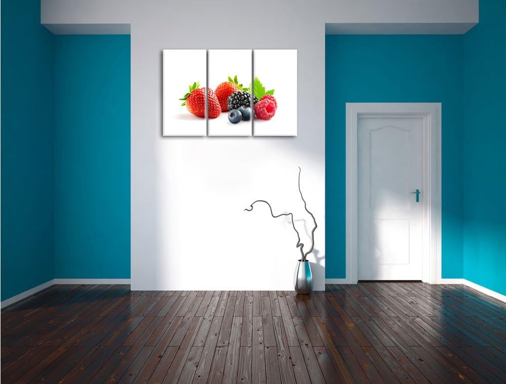 Pixxprint Frisches Obst 3-Teiler Leinwandbild 120x80 Bild auf Leinwand