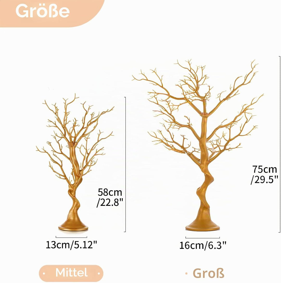 NUPTIO Künstlicher Weihnachtsbaum Gold Ornament-Anzeige Manzanita Baum 58cm Hoch Künstliche Wunschba