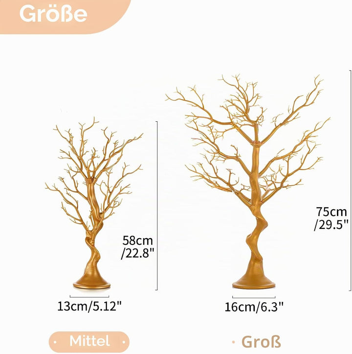 NUPTIO Künstlicher Weihnachtsbaum Gold Ornament-Anzeige Manzanita Baum 58cm Hoch Künstliche Wunschba