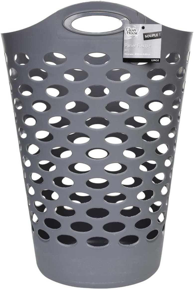 JJA JJ117075 Wäschekorb, Grau, 60 l