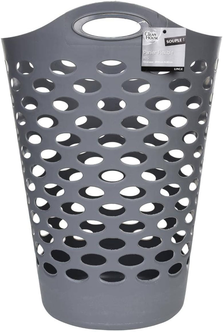 JJA JJ117075 Wäschekorb, Grau, 60 l