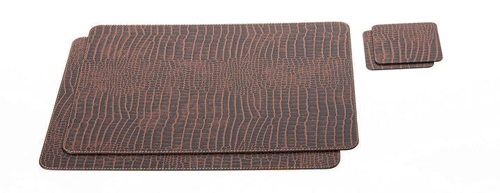 Nikalaz Platzsets und Untersetzer aus Recyceltem Leder Tisch-Sets, 2 Stück Tischsets, Platzdeckchen