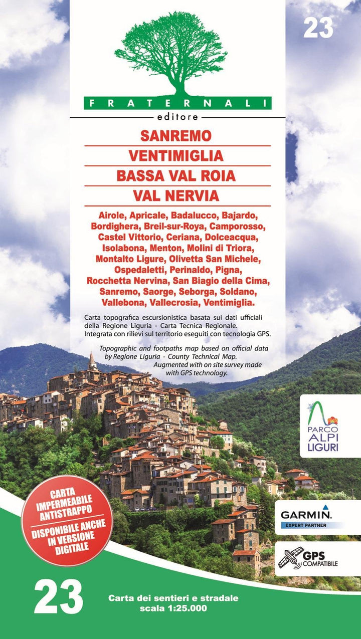 Sanremo - Mentone - Bassa Val Roya - Val Nervia (wandelkaart, Band 23), Karte
