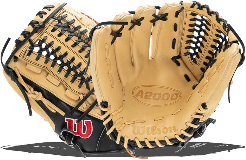 Wilson Herren 2022 A2000 D33 (P) Baseball-Handschuh 11.75" Blonde/Schwarz – Standardhandschuh, 11.75