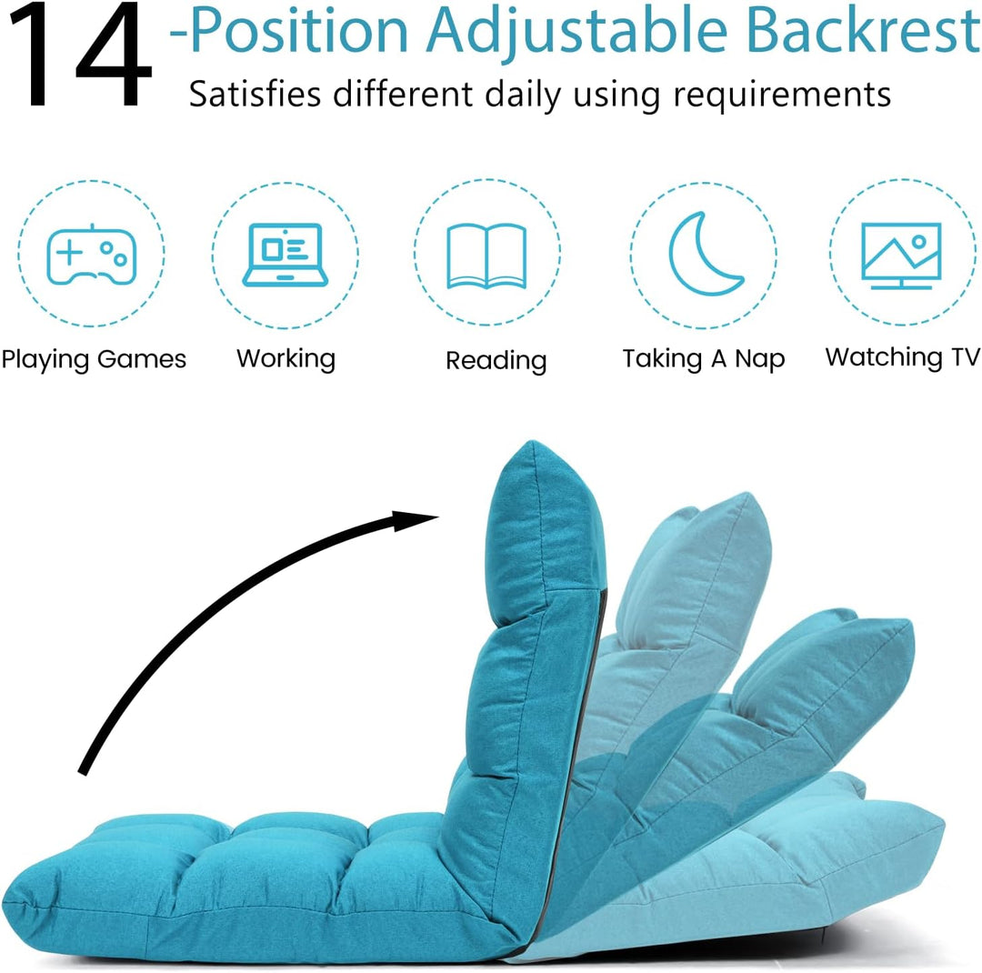 LIFEZEAL Bodenstuhl gepolstert, Bodensessel Bodensofa mit Verstellbarer Rückenlehne, Meditationsstuh