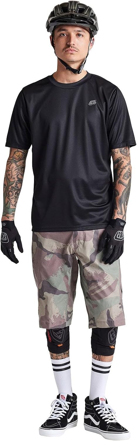 Troy Lee Designs Herren Flowline Covert Fahrradtrikot T-Shirt S Schwarz, S Schwarz
