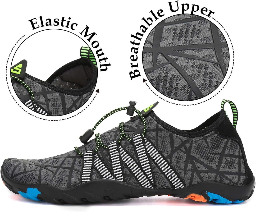 SAGUARO Badeschuhe für Herren Damen - 7/9 Drainagelöcher Schnelltrocknende rutschfest, Gr 35-48 39 E