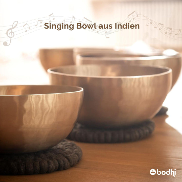 Bodhi ESSENCE Klangschale SOLAR Ø 23,7 cm | Handgefertigte Singing Bowl aus Indien | Klangschale ink