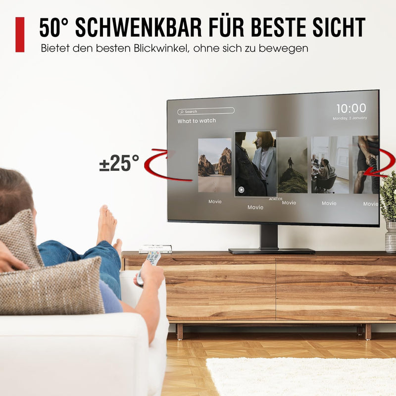 AOKCOS TV Standfuss TV Ständer Schwenkbar Höhenverstellbar für 32-75 Zoll Fernseher bis zu 50 KG, Hö