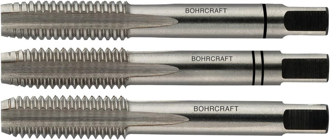 Bohrcraft 60001410025 GS25 Gewindeschneidsatz HSSG/HSS M3-M12 31tlg, Blau, silber
