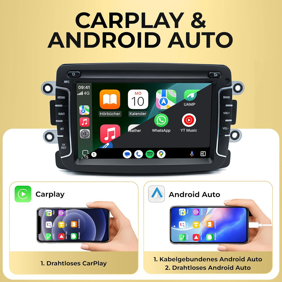 M.I.C. AR7-L2 Android 14 Autoradio mit Navigation: MT6765V, 4GB+64GB, 7 Zoll QLED Display, SIM, Appl