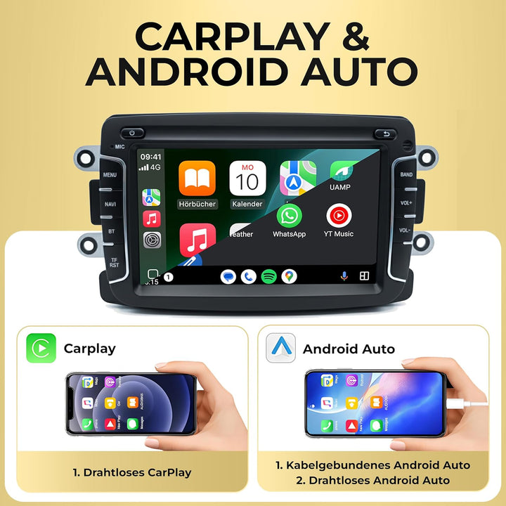 M.I.C. AR7-L2 Android 14 Autoradio mit Navigation: MT6765V, 4GB+64GB, 7 Zoll QLED Display, SIM, Appl