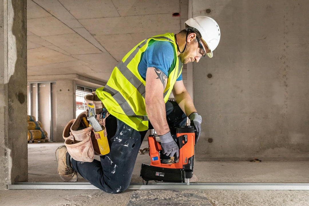 Gasnagler Pulsa 65, 10.000 Befestigungen mit einer Ladung, Nägel in verschiedenen Längen, Gleitfähig