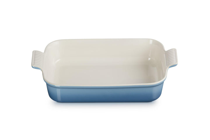 Le Creuset Rechteckige Auflaufform Tradition aus Steinzeug, 32 cm, 2.31 kg, Chambray, 71102324340001