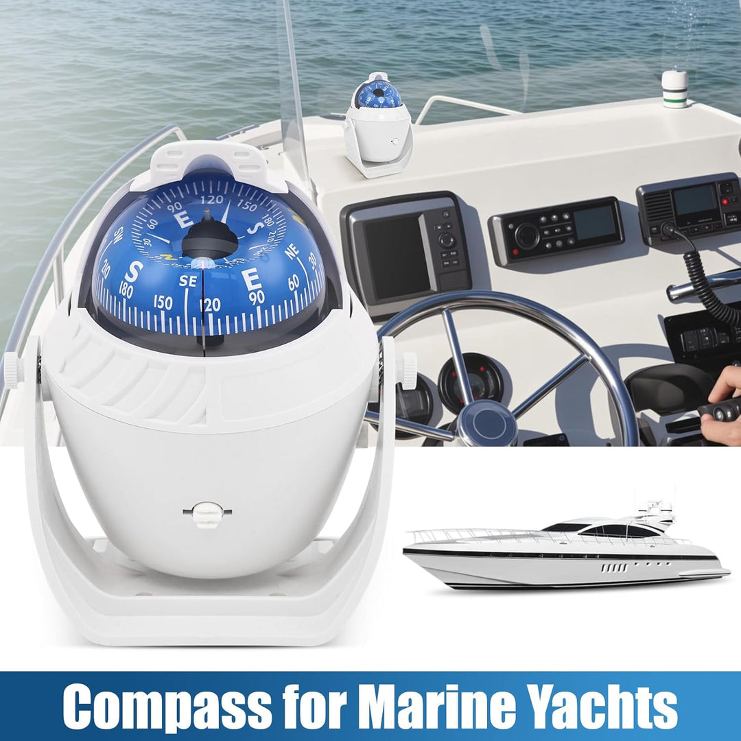 Maso Elektronischer Navigationskompass für Auto, Boot, Marine, Militär, LED, rotierendes Rotlicht, f