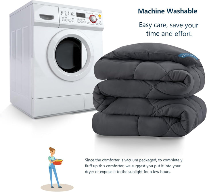 WAVVE Bettdecke 155x220 cm Ganzjahresdecke 4 Jahreszeiten, Steppdecke 300gsm Mikrofaser 155x220cm, S