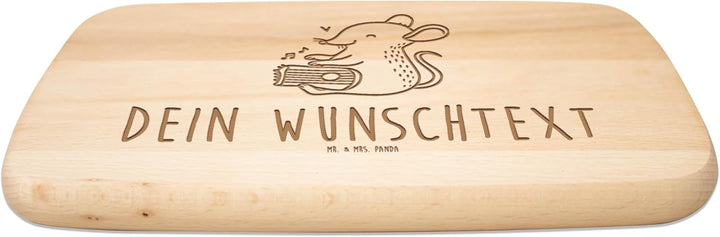Mr. & Mrs. Panda Holzbrett Mit Gravur Maus Zither - Personalisierte Geschenke, Brotzeitbrett, Mittel