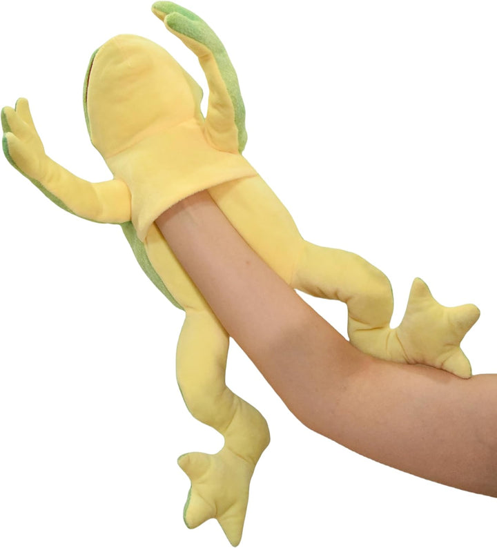 Lilizzhoumax Frosch Handpuppe Kuscheltier Simuliertes Tier Frosch Handpuppe aus Plüsch Kawaii Niedli