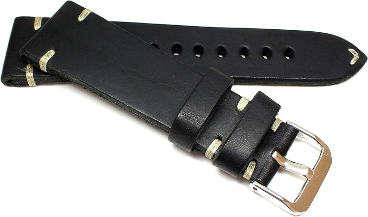 Sulla RIOS1931 24 mm made Germany Lederarmband Vintage Aviator schwarz