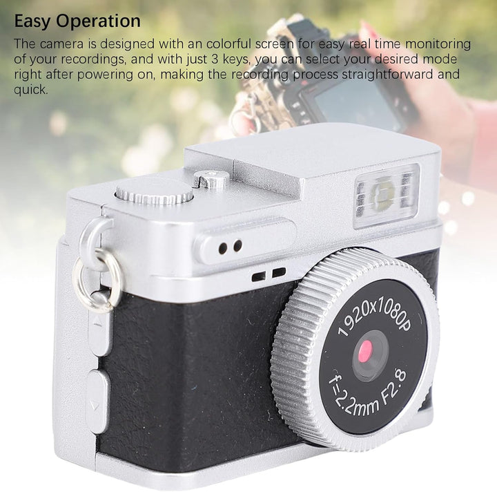 Annadue Keychain Kamera 1080p HD mit Halskette und Blitz, Tragbarem Reiseschreiber, Anti Loss Kamera