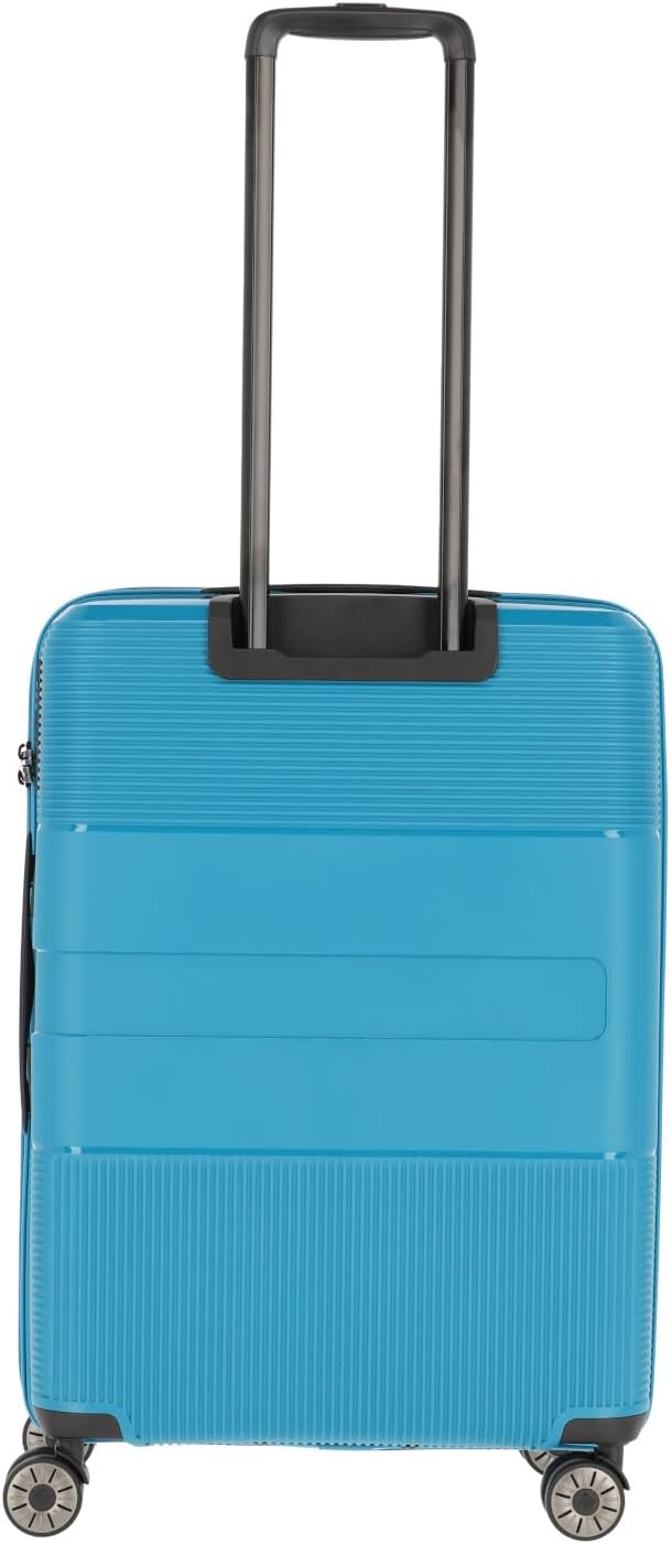 travelite 4-Rad Hartschalen Koffer mittelgross mit Dehnfalte + TSA Schloss, Gepäck Serie WAAL: Stabi